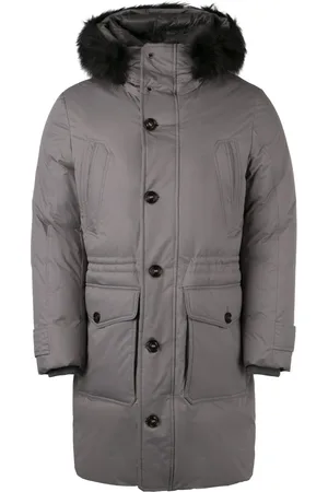 MOORER Hombre, Abrigos, Gris, Talla: M