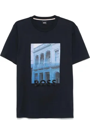 HUGO BOSS Hombre, Camisetas, Azul, Talla: 2XL