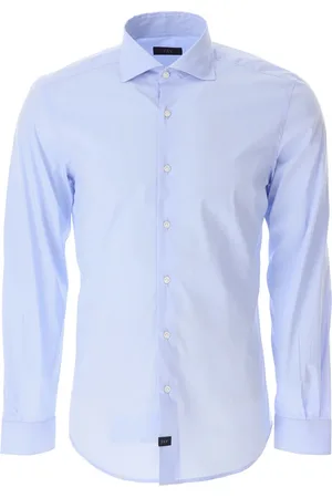 FAY Hombre, Camisas, Azul, Talla: M