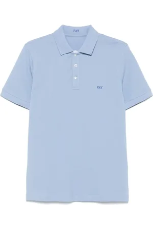 FAY Hombre, Camisetas, Azul, Talla: L
