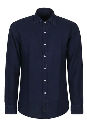 FAY Hombre, Camisas, Azul, Talla: L