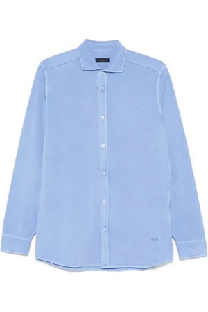 FAY Hombre, Camisas, Azul, Talla: L