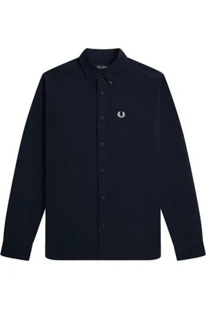 Fred Perry Hombre, Camisas, Azul, Talla: L