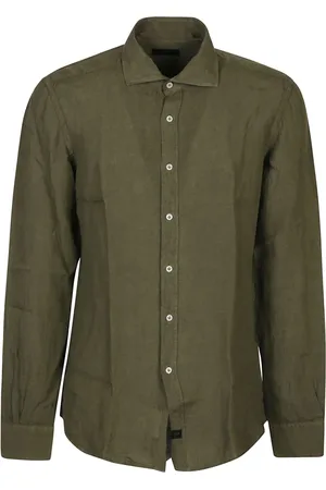 FAY Hombre, Camisas, Verde, Talla: L