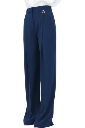 Elisabetta Franchi Mujer, Pantalones, Azul, Talla: S