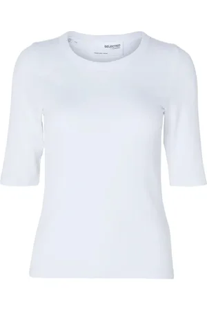 SELECTED Mujer, Camisetas, Blanco, Talla: L
