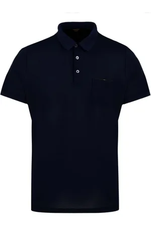 MOORER Hombre, Camisetas, Azul, Talla: L