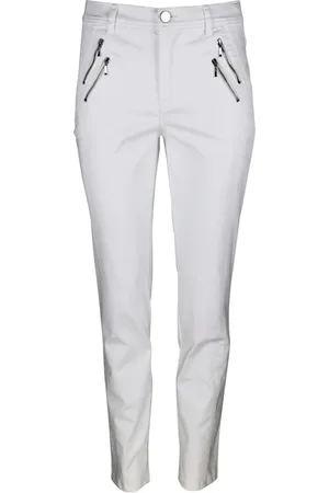 2-Biz Mujer, Pantalones, Blanco, Talla: S