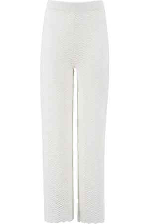 FEDELI Mujer, Pantalones, Blanco, Talla: L