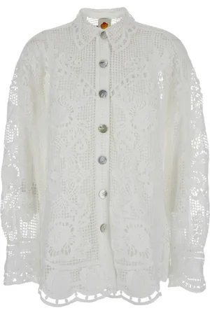 Farm Rio Mujer, Blusas y Camisas, Blanco, Talla: S