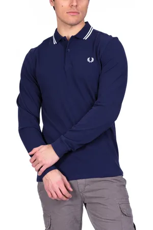 Fred Perry Hombre, Camisetas, Azul, Talla: S