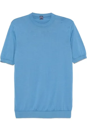 FEDELI Hombre, Camisetas, Azul, Talla: 5XL