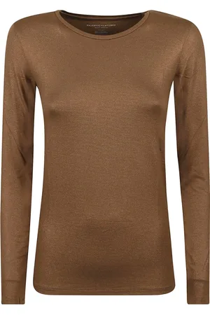 Majestic Mujer, Camisetas, Marrón, Talla: S