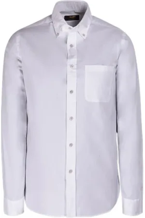 MOORER Hombre, Camisas, Blanco, Talla: L