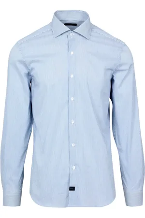 FAY Hombre, Camisas, Azul, Talla: S