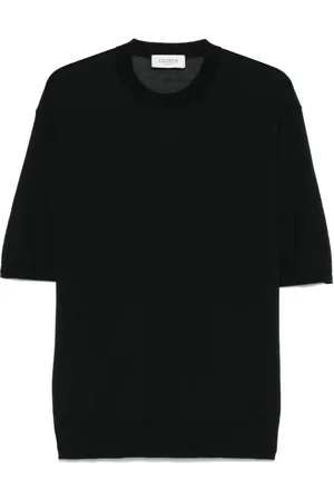 LANEUS Hombre, Camisetas, Negro, Talla: L