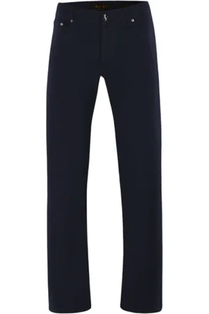 MOORER Hombre, Pantalones, Azul, Talla: W38