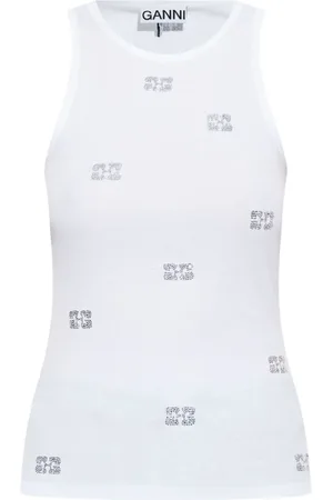 Ganni Mujer, Camisetas, Blanco, Talla: S