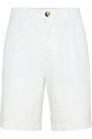Brunello Cucinelli Hombre, Pantalones cortos, Blanco, Talla: L