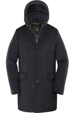MOORER Hombre, Abrigos, Azul, Talla: M