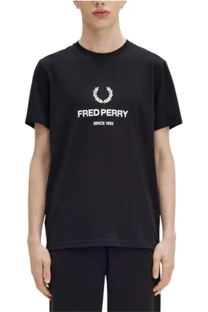 Fred Perry Hombre, Camisetas, Negro, Talla: L