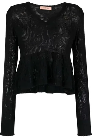 Twin-Set Mujer, Camisetas, Negro, Talla: M