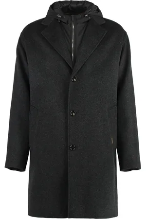 MOORER Hombre, Abrigos, Gris, Talla: M
