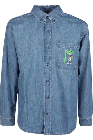 IUTER Hombre, Camisas, Azul, Talla: L