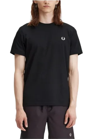 Fred Perry Hombre, Camisetas, Negro, Talla: M