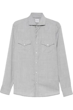Brunello Cucinelli Hombre, Camisas, Gris, Talla: L