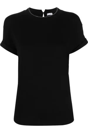 Brunello Cucinelli Mujer, Camisetas, Negro, Talla: L