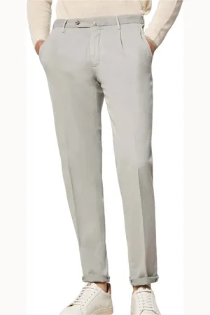 Lubiam Hombre, Pantalones, Gris, Talla: L