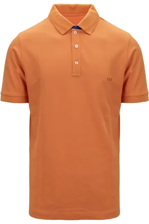 FAY Hombre, Camisetas, Naranja, Talla: L