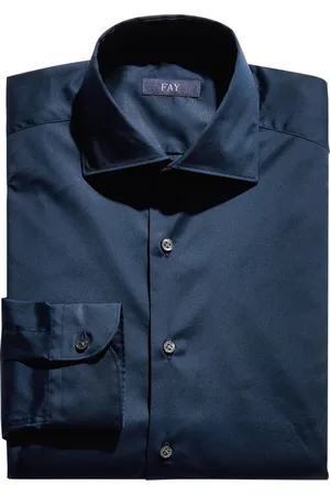 FAY Hombre, Camisas, Azul, Talla: S