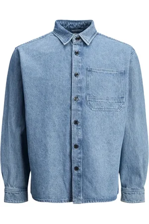 JACK & JONES Hombre, Camisas, Azul, Talla: L