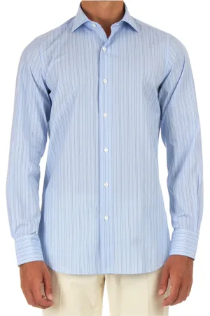 Finamore Hombre, Camisas, Azul, Talla: 2XL