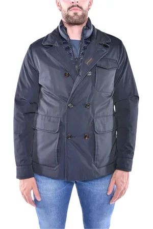 MOORER Hombre, Chaquetas, Azul, Talla: S