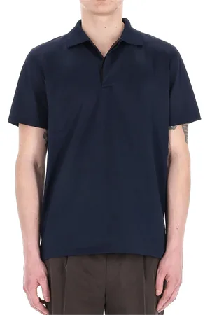MOORER Hombre, Camisetas, Azul, Talla: L