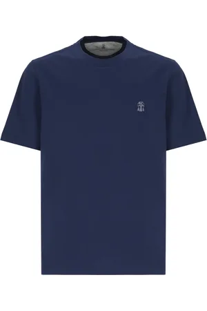 Brunello Cucinelli Hombre, Camisetas, Azul, Talla: 2XL