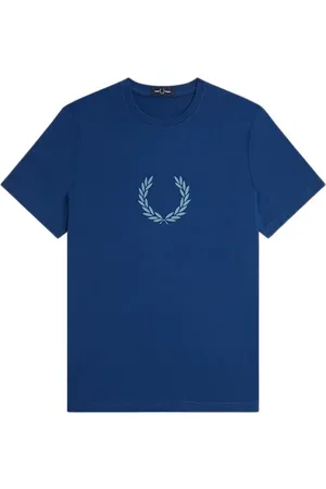 Fred Perry Hombre, Camisetas, Azul, Talla: L
