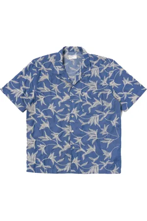 Universal Works Hombre, Camisas, Azul, Talla: XL