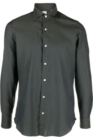 Finamore Hombre, Camisas, Gris, Talla: L