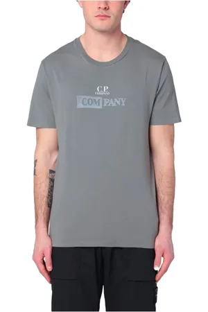 C.P. Company Hombre, Camisetas, Gris, Talla: L
