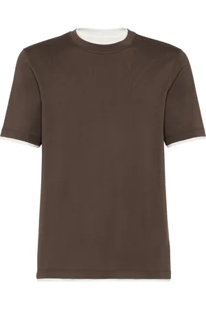 Brunello Cucinelli Hombre, Camisetas, Marrón, Talla: S