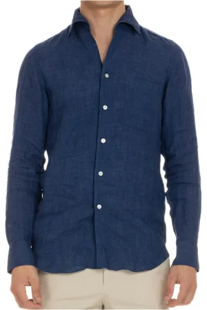 Finamore Hombre, Camisas, Azul, Talla: XL