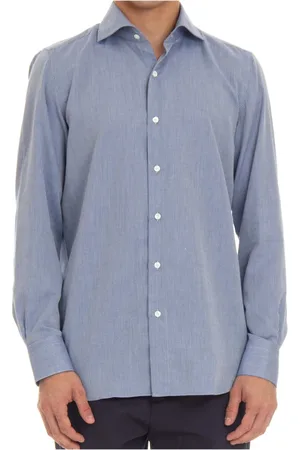Finamore Hombre, Camisas, Azul, Talla: 3XL