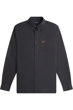 Fred Perry Hombre, Camisas, Gris, Talla: M