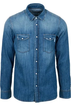 Mauro Grifoni Hombre, Camisas, Azul, Talla: L