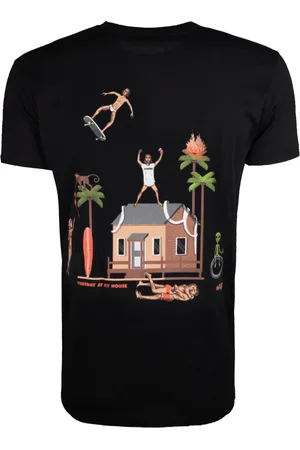 DOMREBEL Hombre, Camisetas, Negro, Talla: L