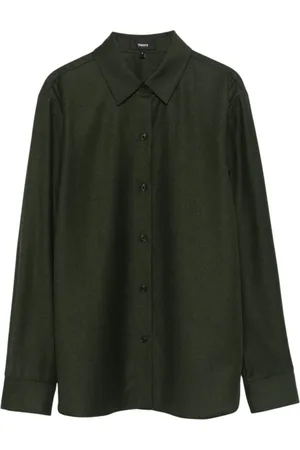 THEORY Mujer, Blusas y Camisas, Verde, Talla: L